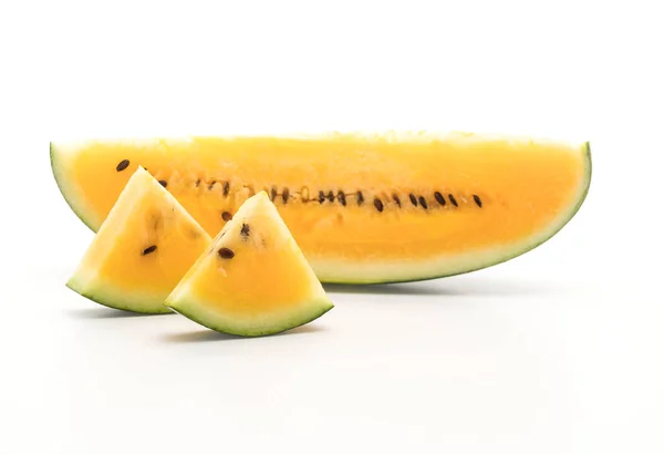 Färska gula vattenmelon på vit — Stockfoto