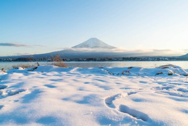Dağ Fuji San Kawaguchiko Gölü.