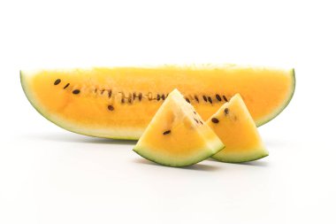 beyaz üzerine taze sarı karpuz 