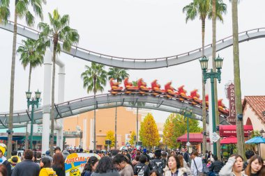 Osaka, Japonya - 21 Kasım 2016: temel tema park konumlar 