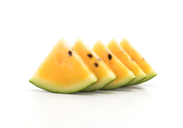 Fresh yellow watermelon on white — Stock Photo, Image