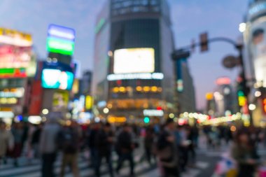 Yaya geçidi Shibuya kasaba, kalabalık insanlar bulanıklık