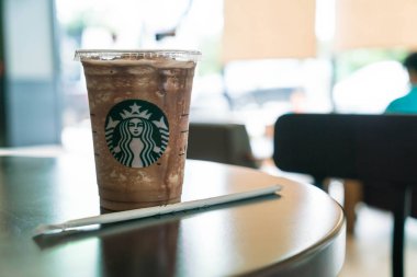 Bangkok Tayland, 10 Temmuz 2016: Buzlu çikolata frappuchino St