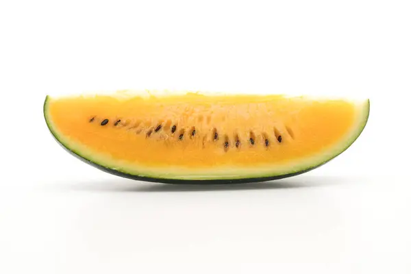 Frische gelbe Wassermelone auf weiß — Stockfoto