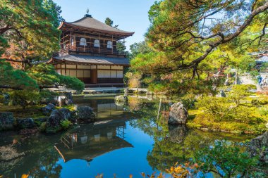 Gümüş Pavilion Ginkakuji Tapınağı'nda güzel mimari