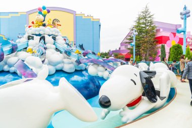 Osaka, Japonya - 21 Kasım 2016: temel tema park konumlar 