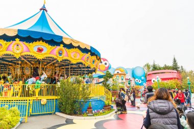 Osaka, Japonya - 21 Kasım 2016: temel tema park konumlar 