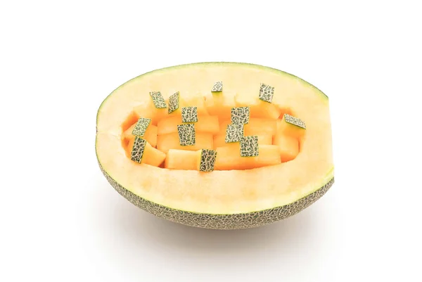 Melon Cantaloup sur blanc — Photo