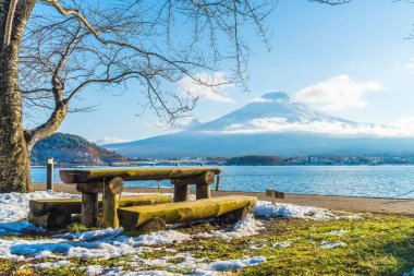 Dağ Fuji San Kawaguchiko Gölü.