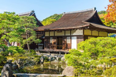Gümüş Pavilion Ginkakuji Tapınağı'nda güzel mimari