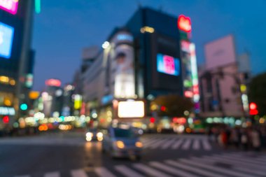 Yaya geçidi Shibuya kasaba, kalabalık insanlar bulanıklık