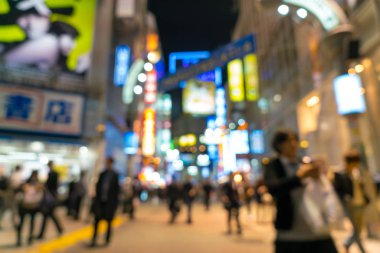 Yaya geçidi Shibuya kasaba, kalabalık insanlar bulanıklık