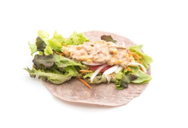 ton balıklı Mısır salata ile salata rulo sarma