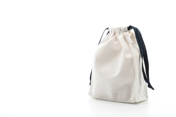 Beautiful fabric bag on white — Stock Photo, Image