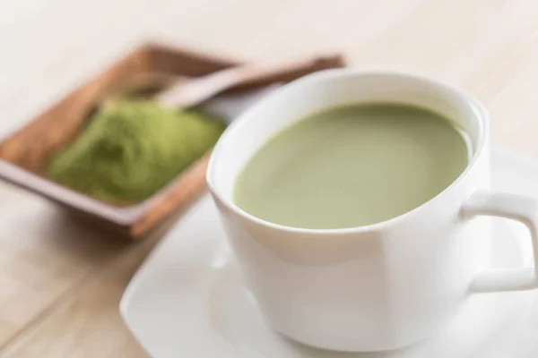 Cappuccino matcha caldo — Foto Stock