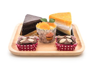 kek, turuncu fincan kek, altın konu pasta ve çikolata Şip Şak