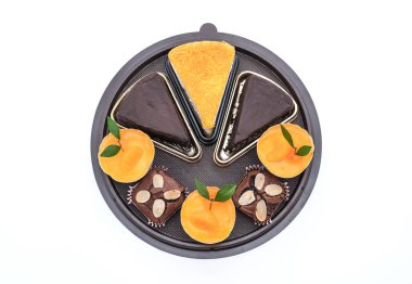 kek, turuncu fincan kek, altın konu pasta ve çikolata Şip Şak