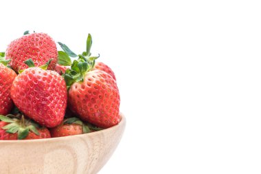 beyaz üzerine taze çilek