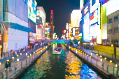 kalabalık insanlar Osaka street Market bulanıklık 