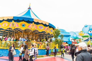 Osaka, Japonya - 21 Kasım 2016: temel tema park konumlar 