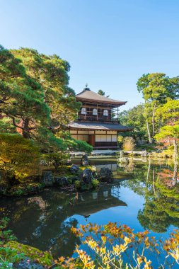 Gümüş Pavilion Ginkakuji Tapınağı'nda güzel mimari