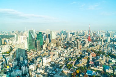 Tokyo şehir manzarası ile Tokyo Tower