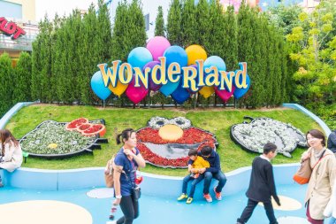 Osaka, Japonya - 21 Kasım 2016: temel tema park konumlar 