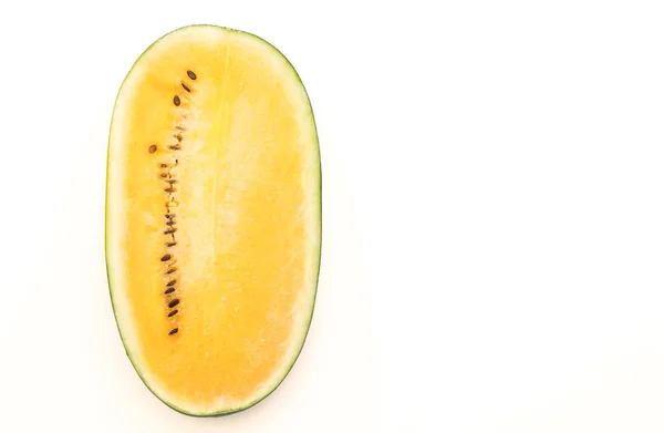 Melon d'eau jaune frais sur blanc — Photo