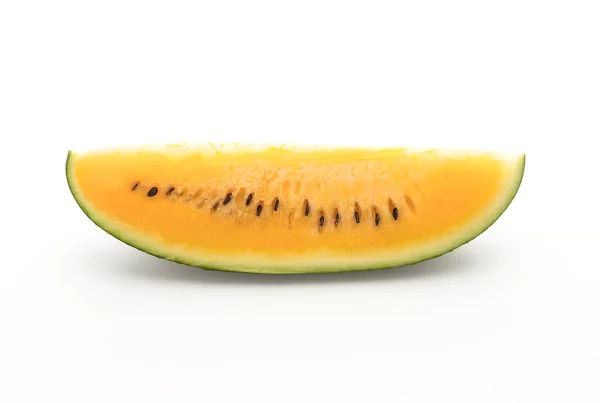 Fresh yellow watermelon on white — Stock Photo, Image