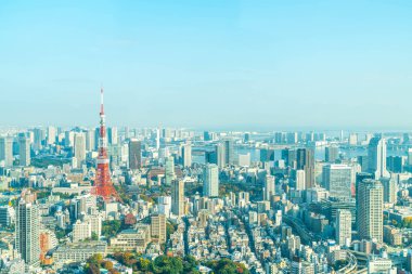 Tokyo şehir manzarası ile Tokyo Tower