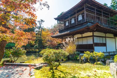 Gümüş Pavilion Ginkakuji Tapınağı'nda güzel mimari
