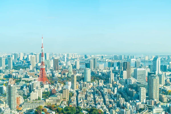 De skyline van de stad van Tokyo met Tokyo Tower — Stockfoto