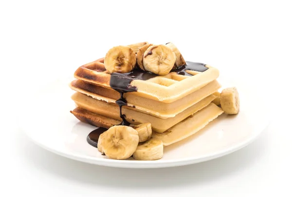 Banán waffle, csokoládé — Stock Fotó