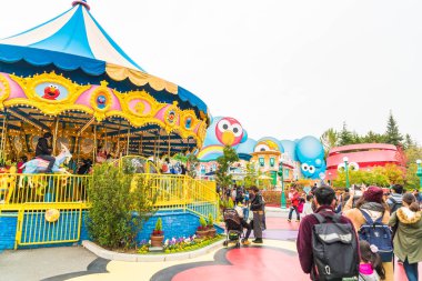 Osaka, Japonya - 21 Kasım 2016: temel tema park konumlar 