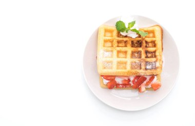 çilek beyaz ile waffle