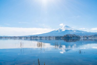 Dağ Fuji San Kawaguchiko Gölü.