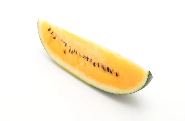 Frische gelbe Wassermelone auf weiß — Stockfoto