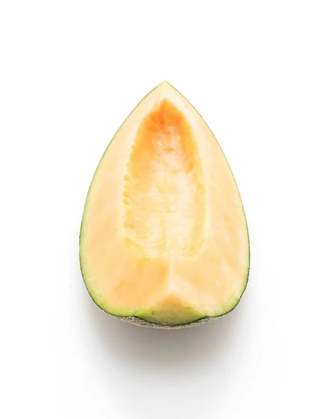 Melão cantaloupe em branco — Fotografia de Stock