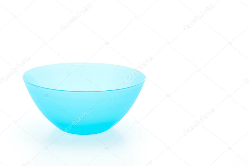 blue plastic bowl