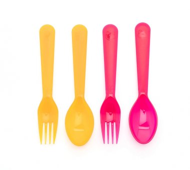 renkli plastik kaşık ve çatal 