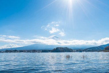Dağ Fuji San Kawaguchiko Gölü.