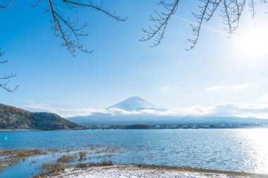 Dağ Fuji San Kawaguchiko Gölü.