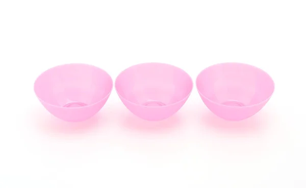 Rosa plast skål — Stockfoto