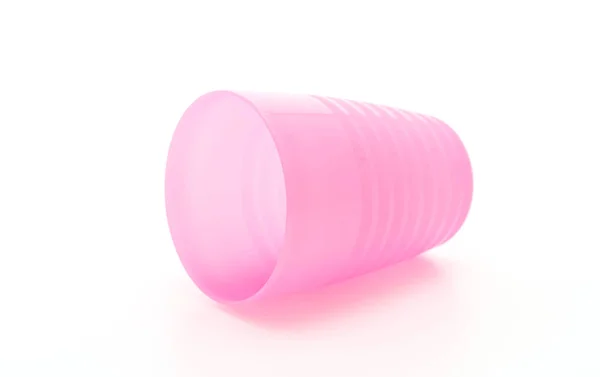 Pink plastic glass — Stock Photo, Image