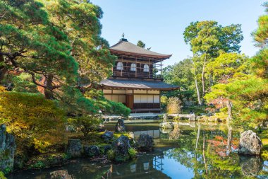 Gümüş Pavilion Ginkakuji Tapınağı'nda güzel mimari