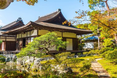 Gümüş Pavilion Ginkakuji Tapınağı'nda güzel mimari