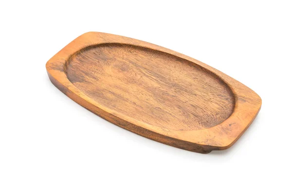 Wood tray on white — Stock Photo, Image
