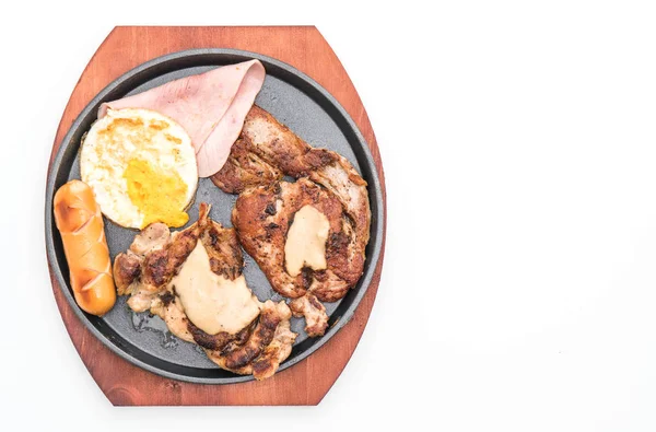 sıcak plaka üzerinde ızgara biftek mix