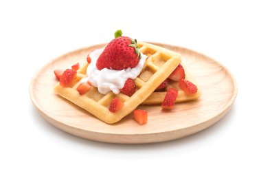 çilek beyaz ile waffle