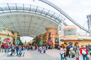 Osaka, Japonya - 21 Kasım 2016: temel tema park konumlar 